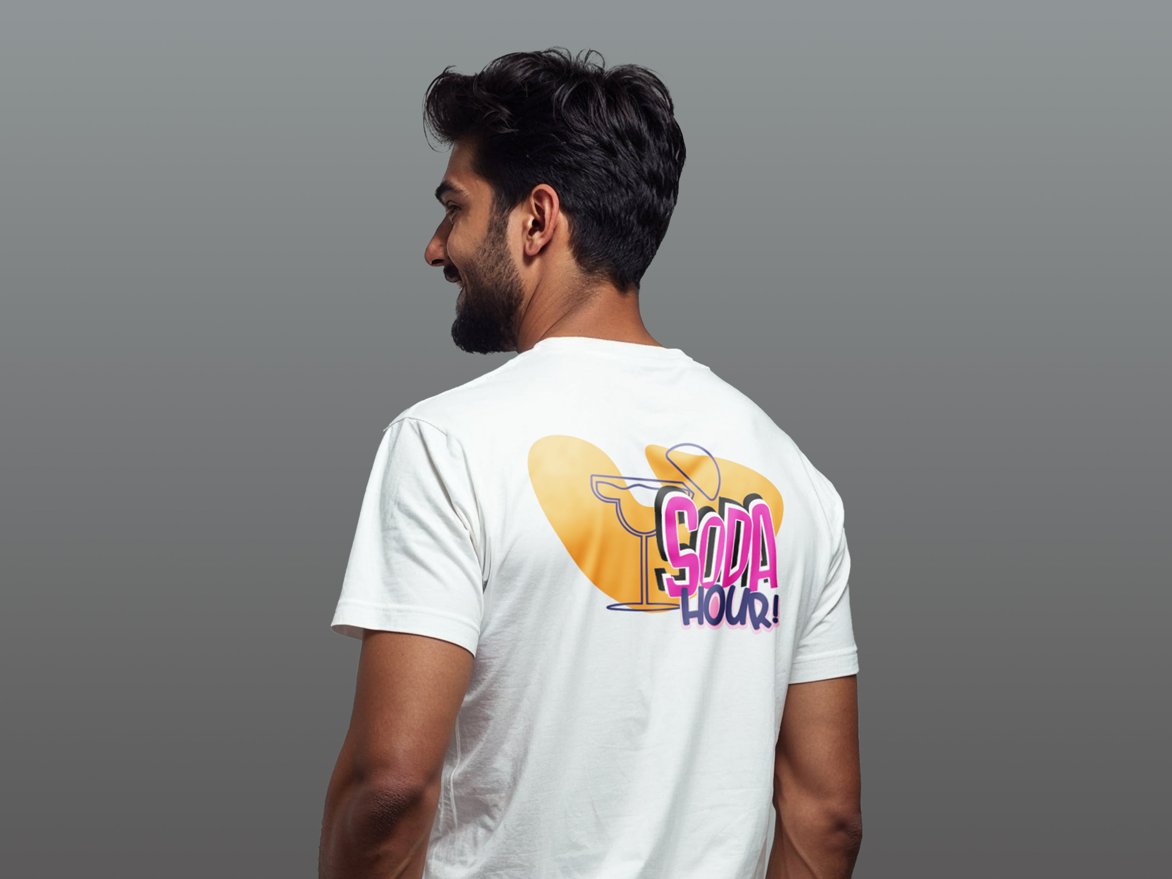 TMKOC White Printed T-Shirts For Mens