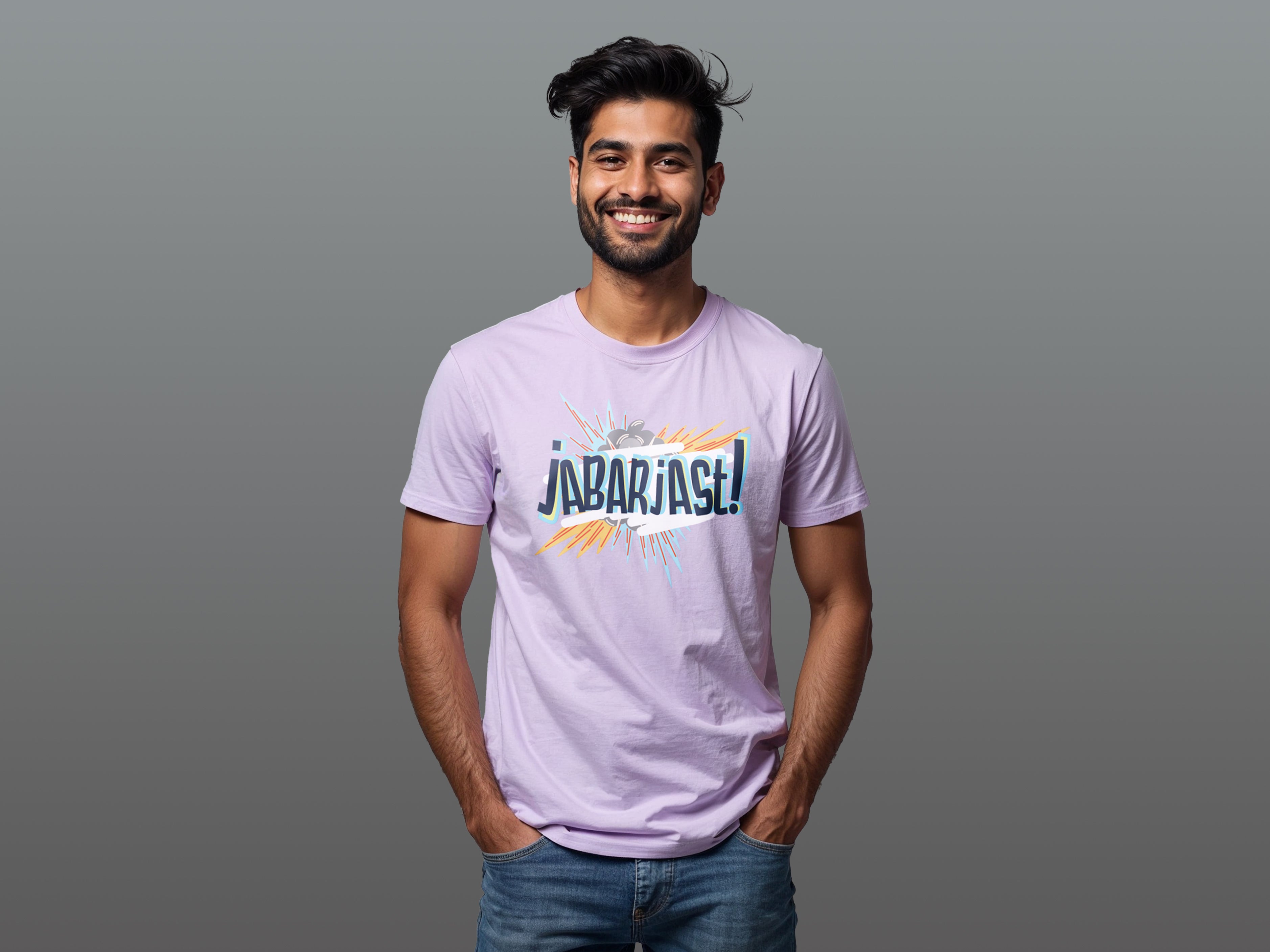 TMKOC Lavender Front Printed Regular Fit T-Shirts