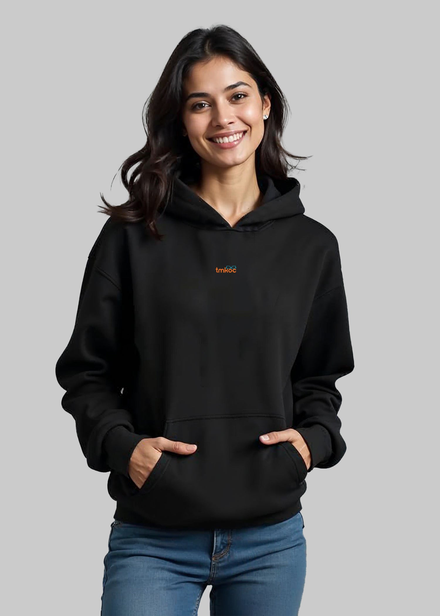 TMKOC Regular Fit Black Cotton Hoodies For Women AYE BABUCHAK