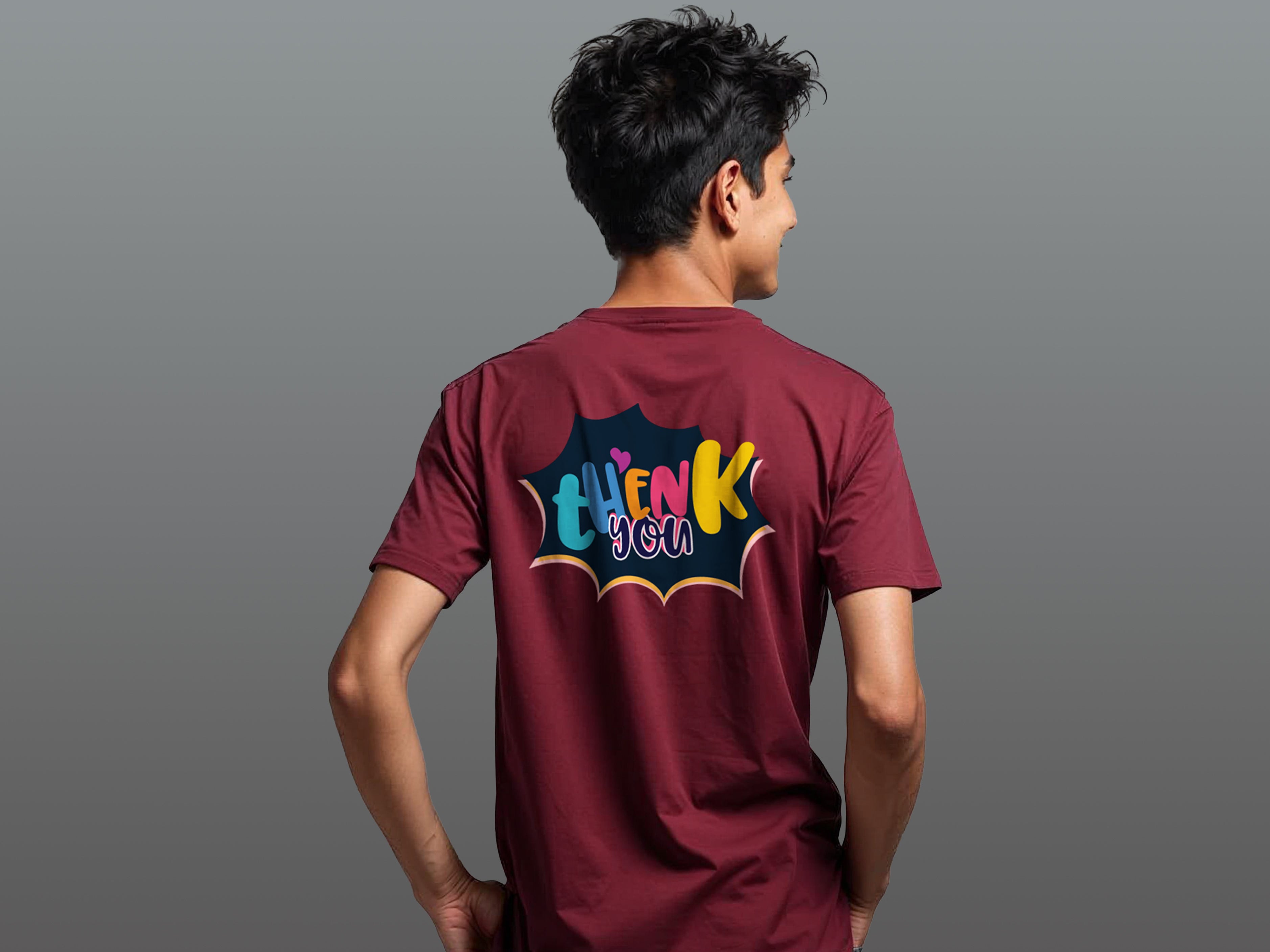 TMKOC Maroon Printed Regular Fit T-Shirts THENK YOU