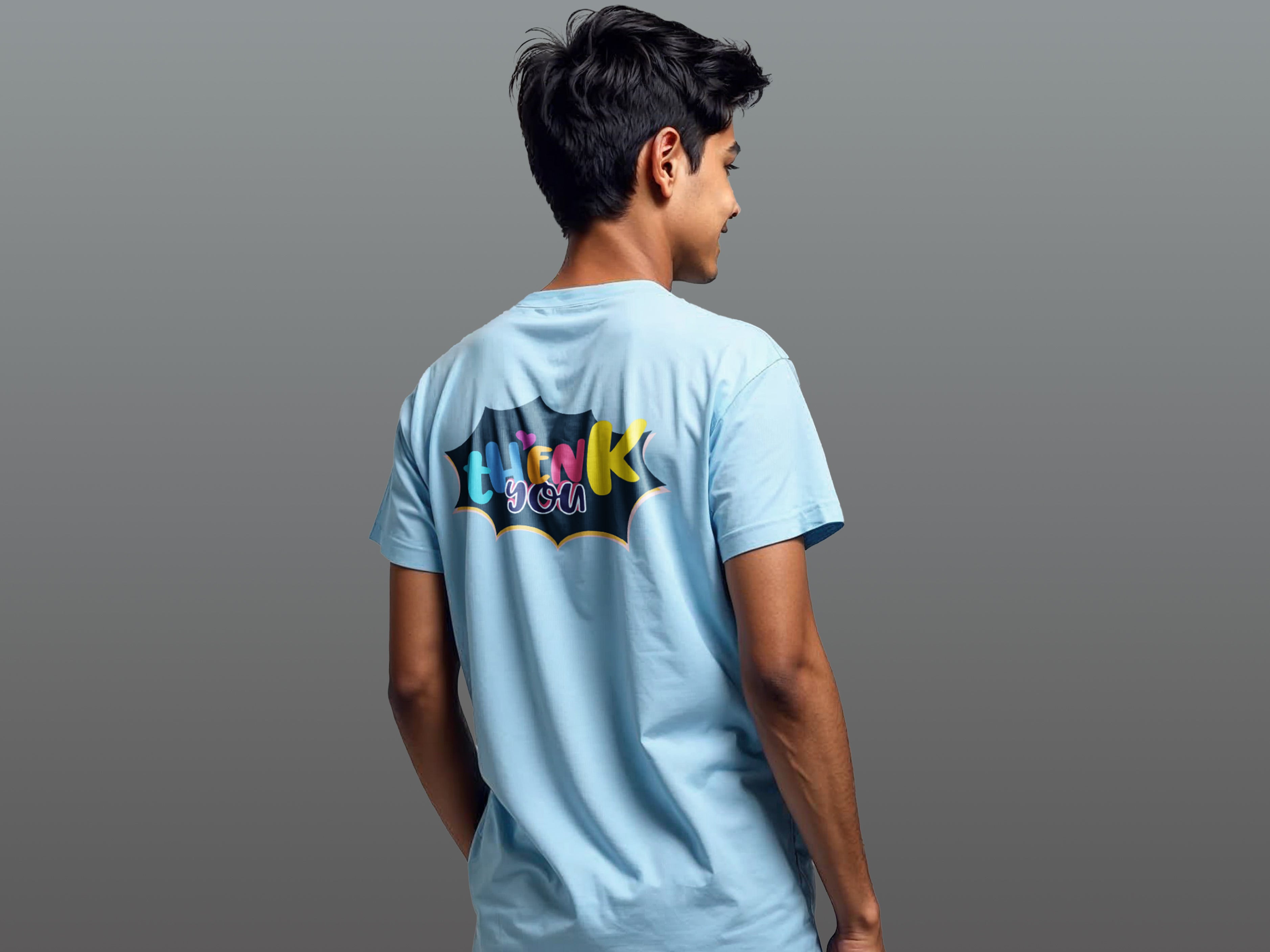 TMKOC Teens Blue Printed Regular Fit T-Shirts THENK YOU