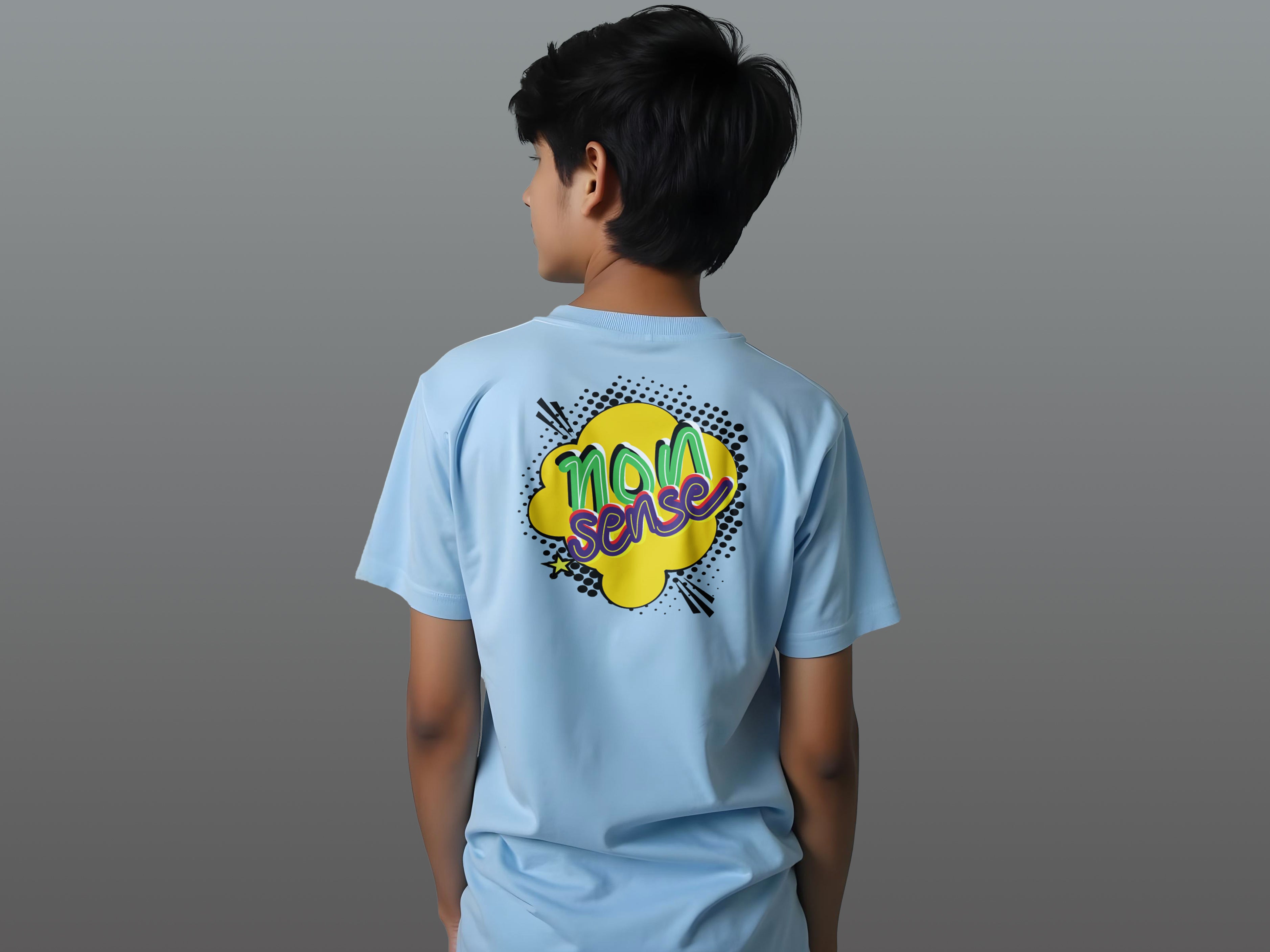 TMKOC Teens Blue Printed Regular Fit T-Shirts NON SENSE