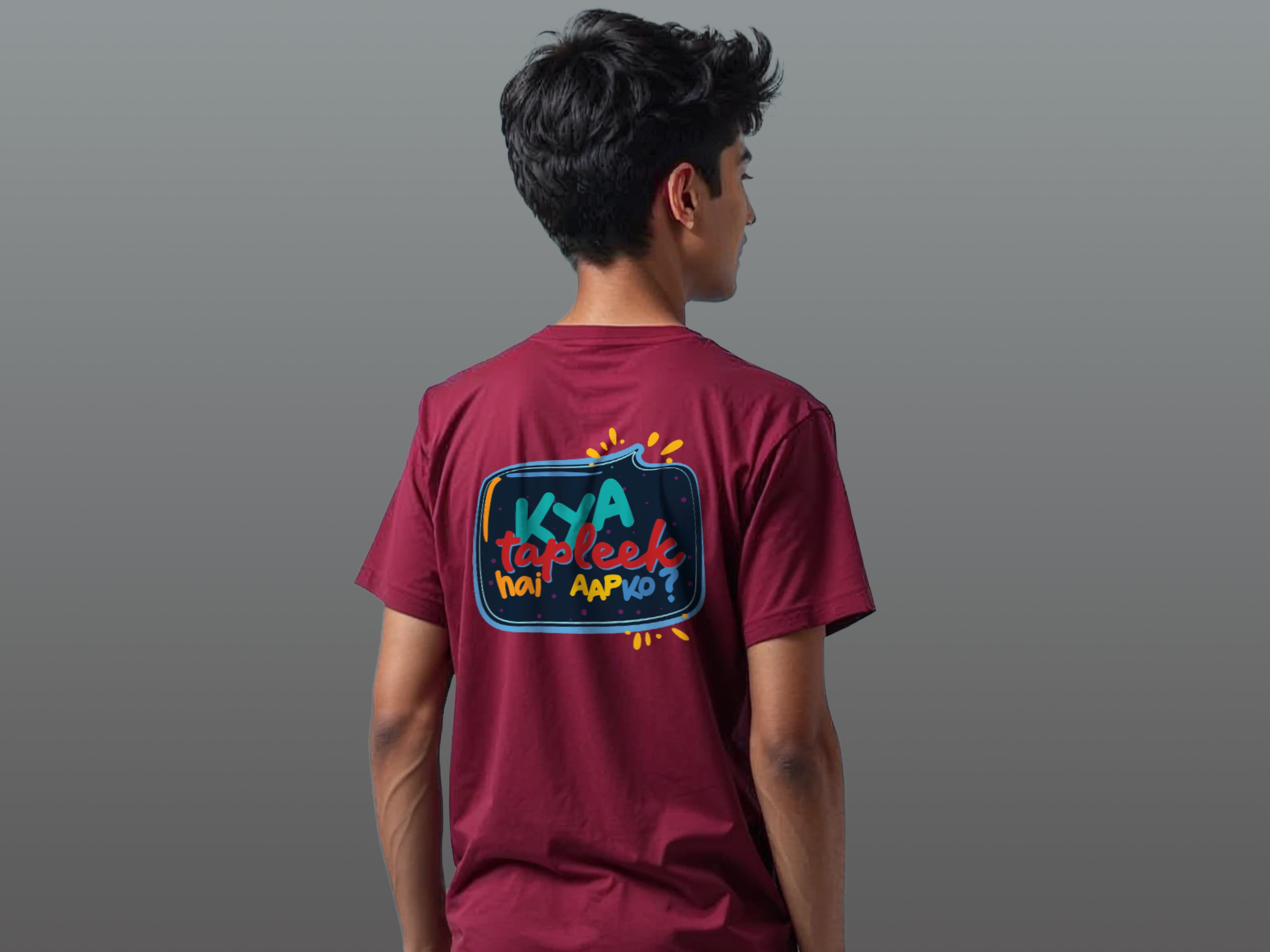 TMKOC Maroon Printed Regular Fit T-Shirts KYA TAPLEEK HAI AAPKO