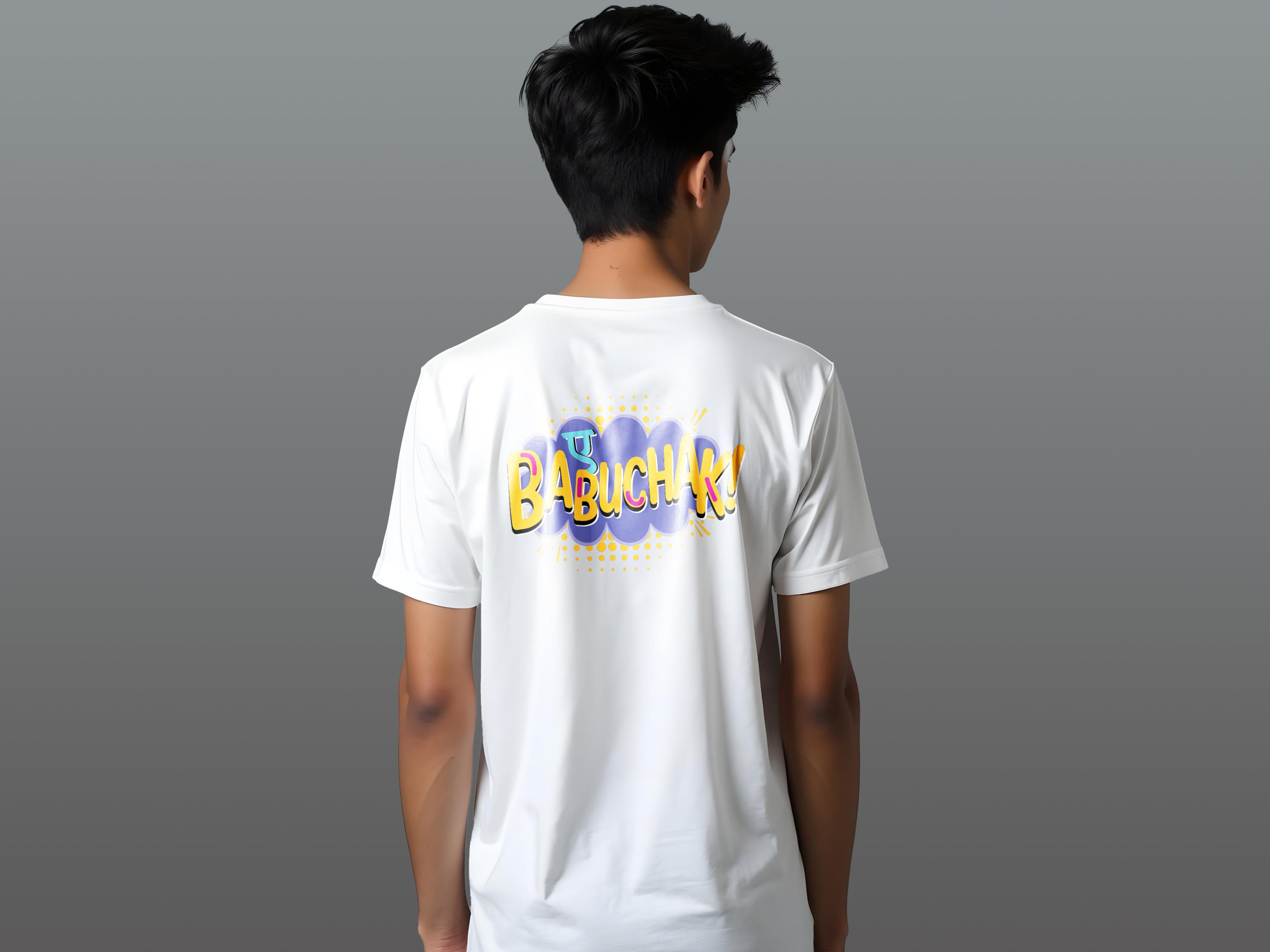 TMKOC White Printed Regular Fit T-Shirts AYE BABUCHAK