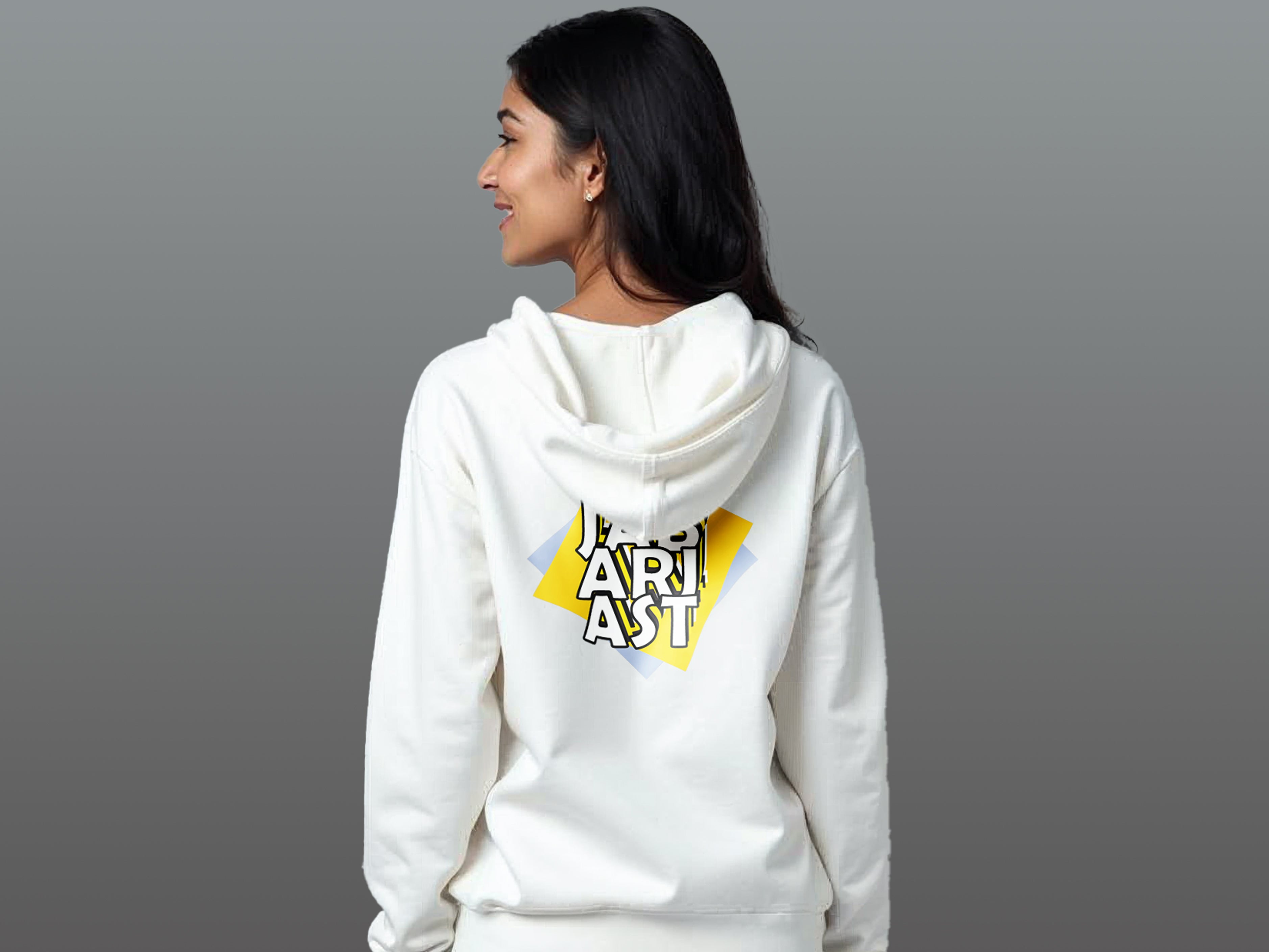 TMKOC Off-White Cotton Regular Fit Hoodies for Women JABARJAST