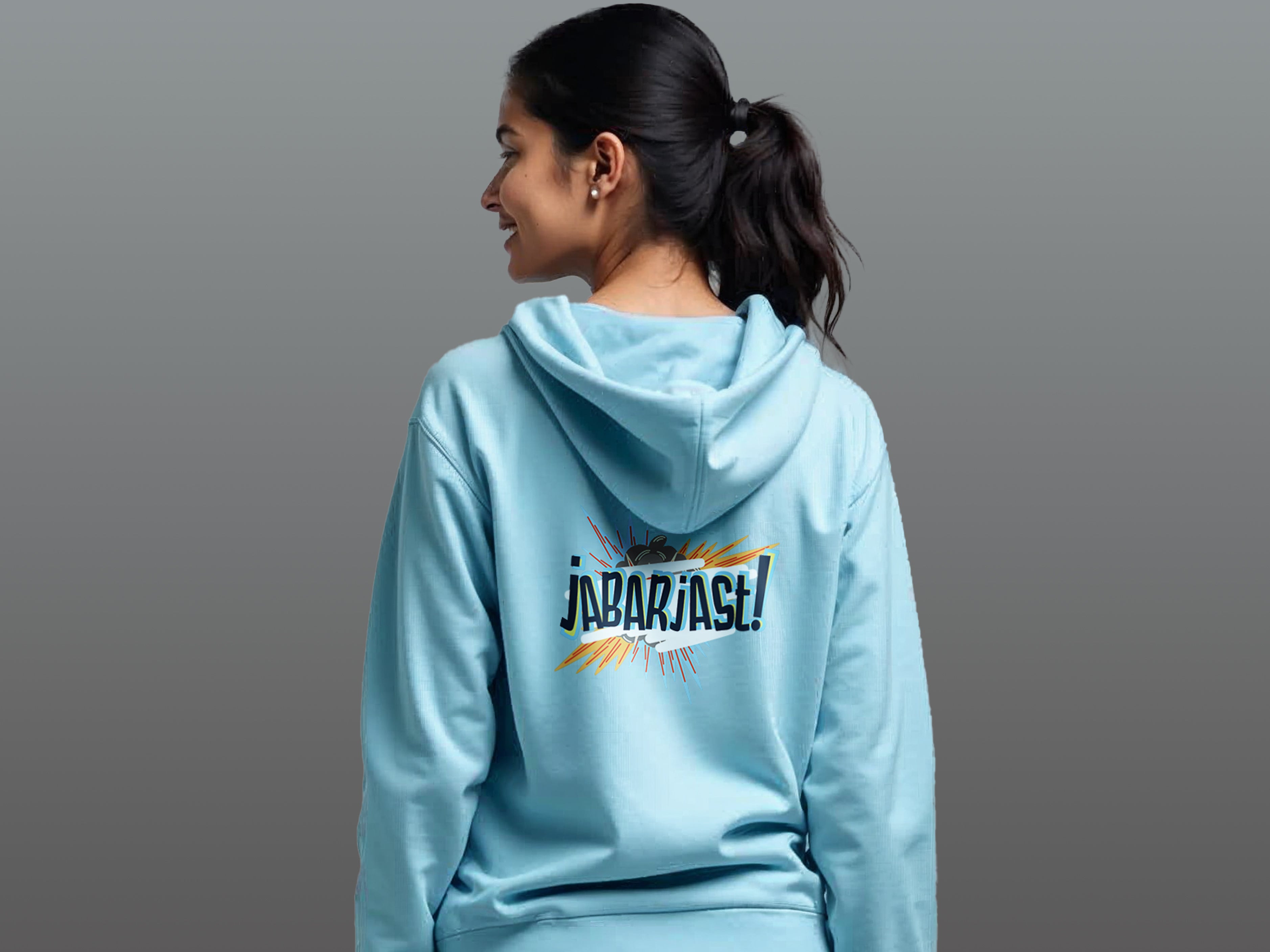 TMKOC Regular Fit Blue Cotton Hoodies For Women JABARJAST