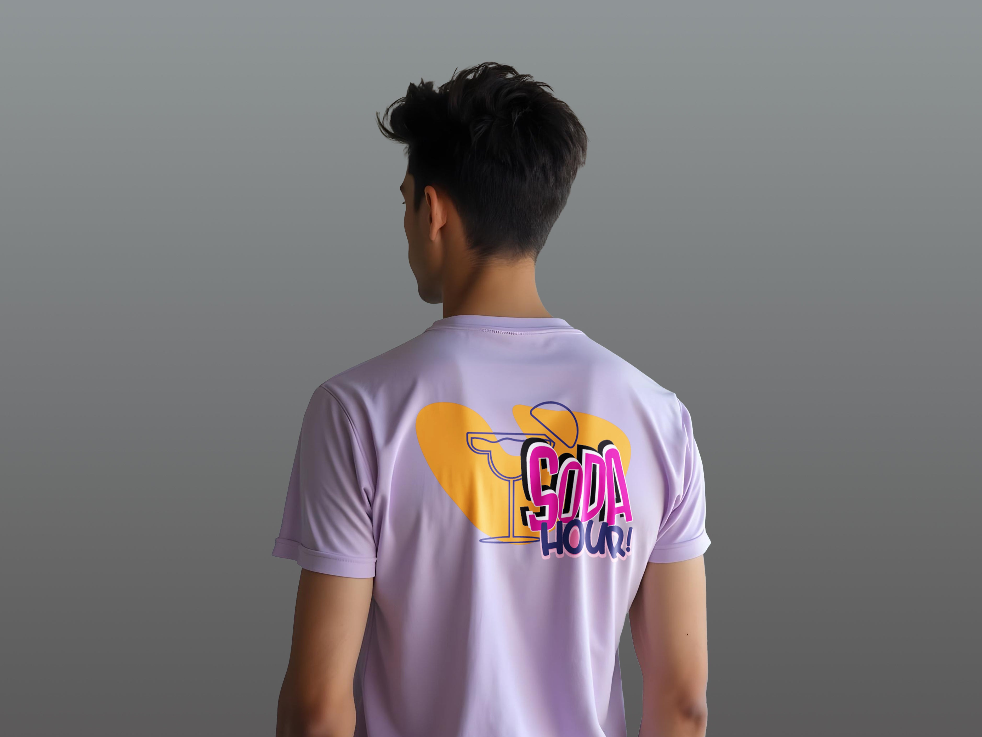 TMKOC Regular Fit Back Printed Lavender T-Shirts SODA HOUR