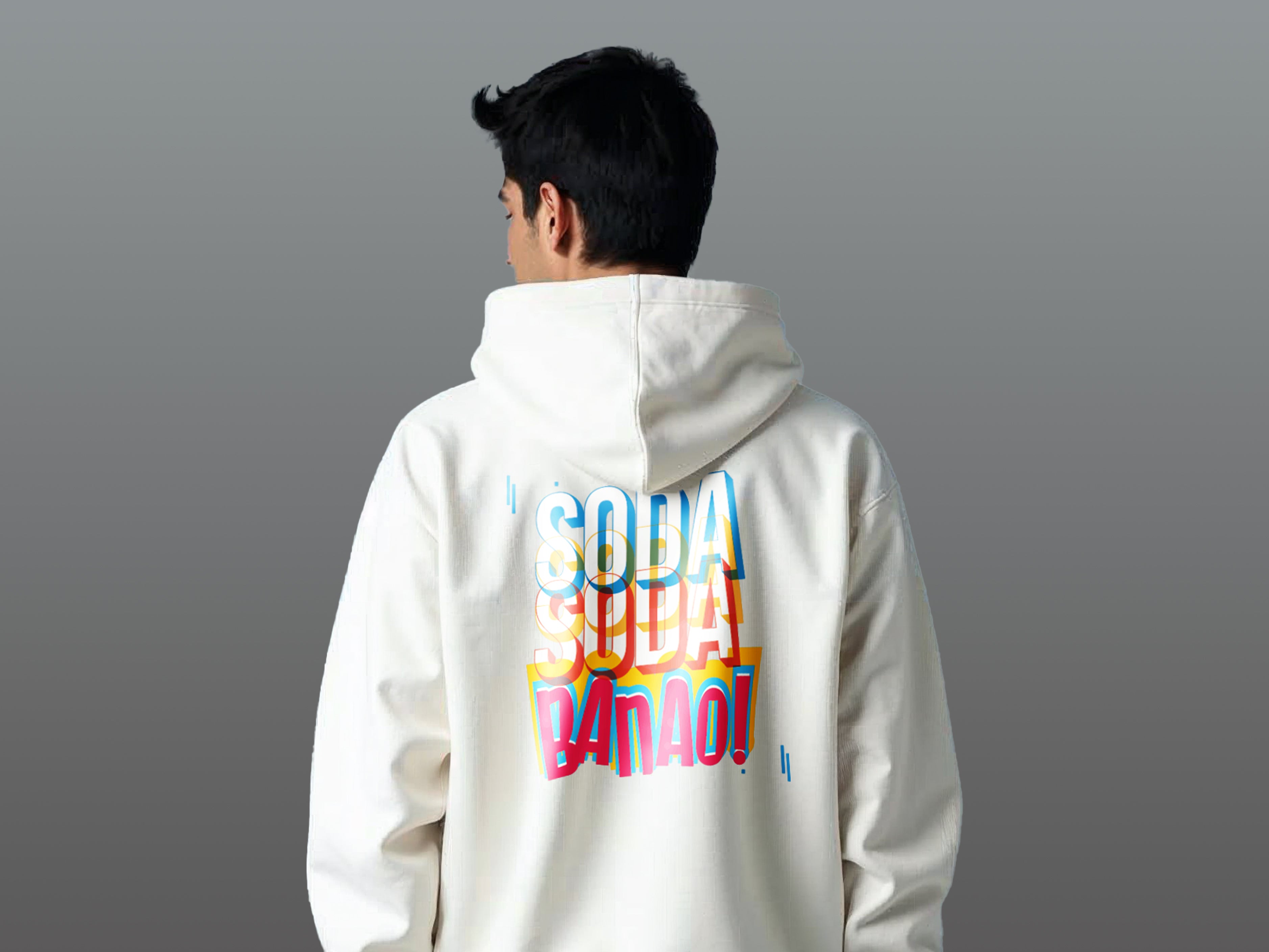 TMKOC Men Off-White Oversized Hoodies Cotton 350 GSM Long Sleeve SODA SODA BANAO