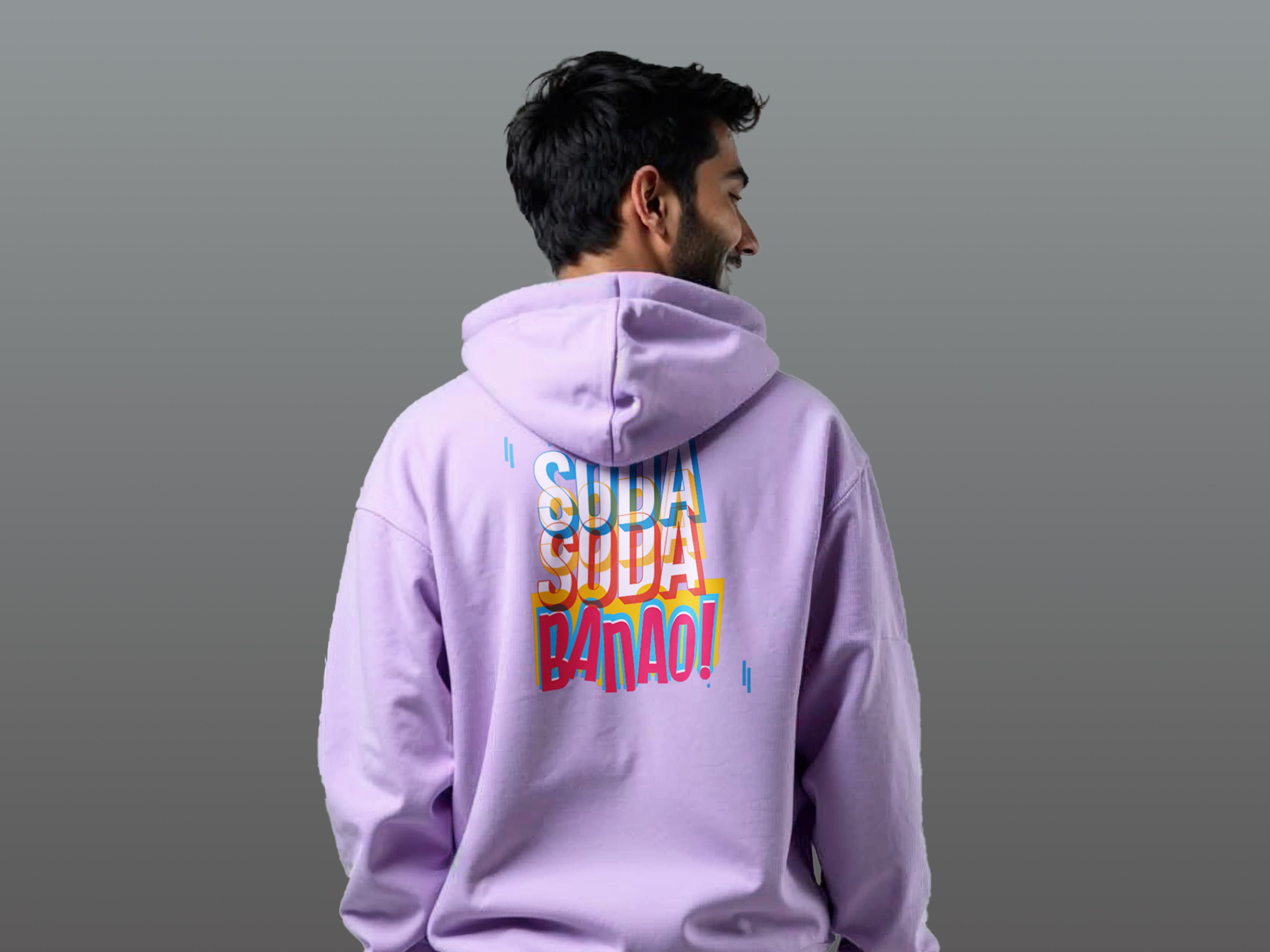 TMKOC Men Oversized Lavender Hoodies Cotton 350 GSM Long Sleeve SODA SODA BANAO