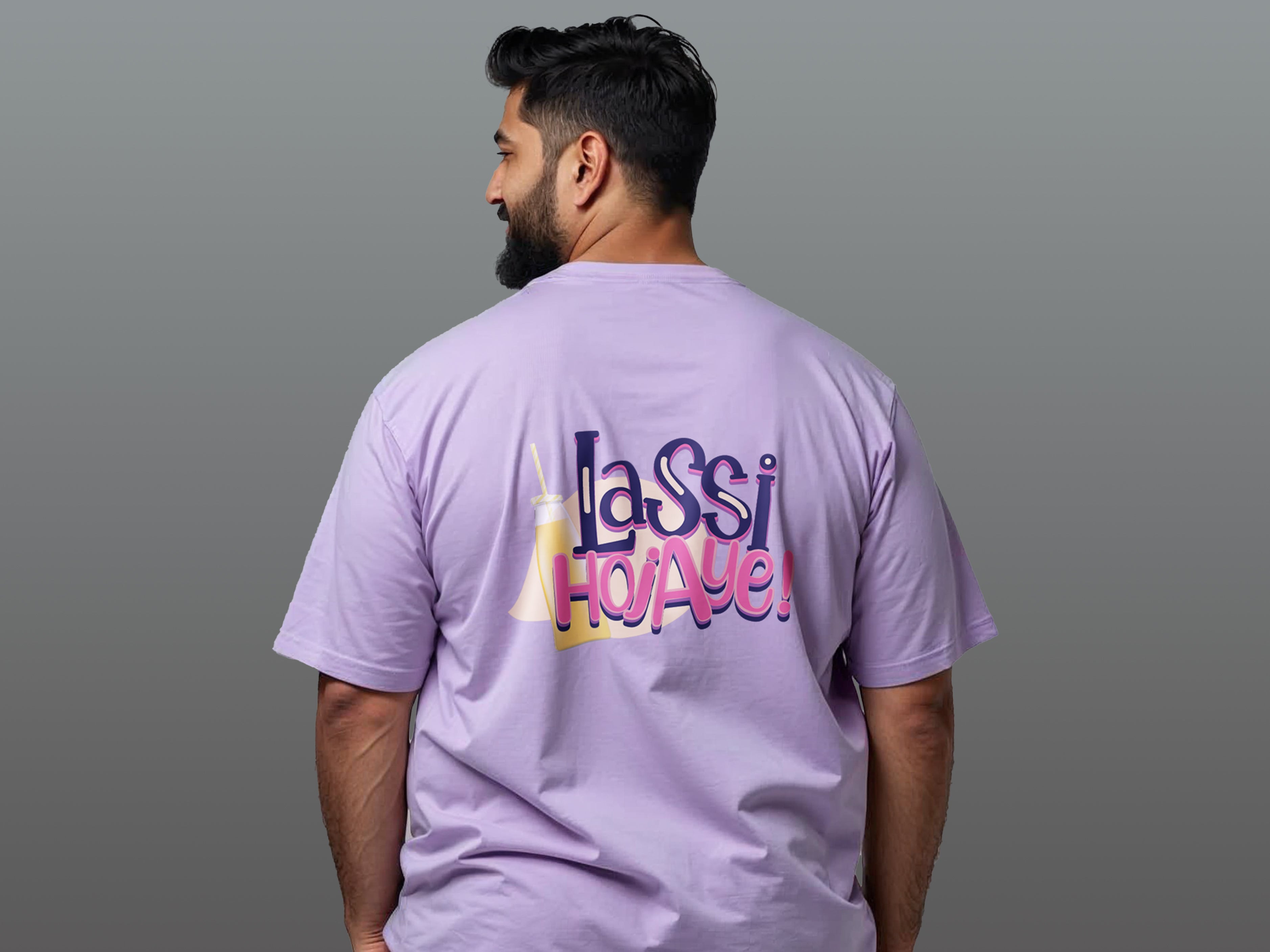 TMKOC Plus Size Men's Regular Fit Round Neck Lavender T-shirt LASSI HO JAYE