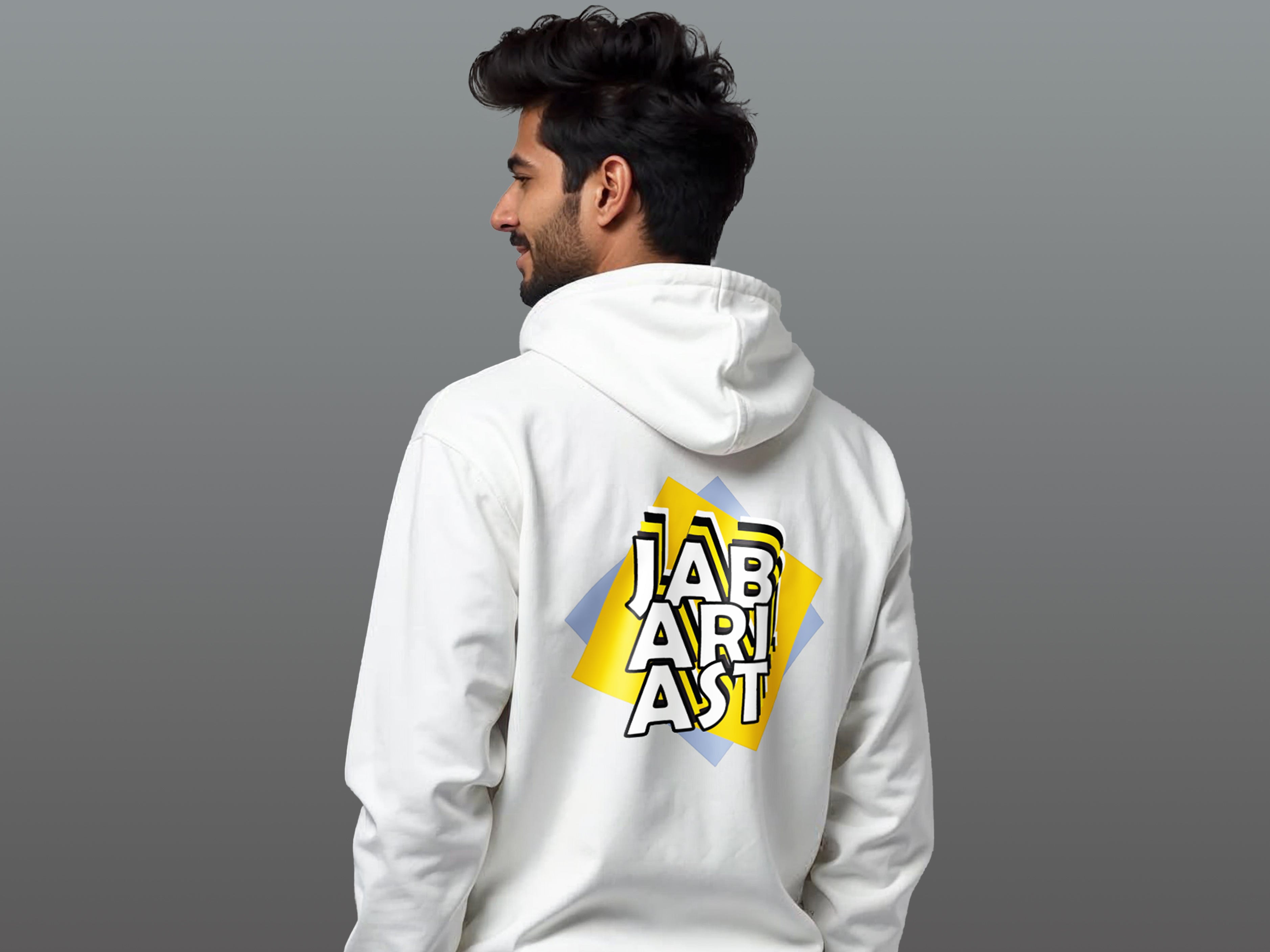 TMKOC White Cotton Regular Fit Hoodies for Men JABARJAST