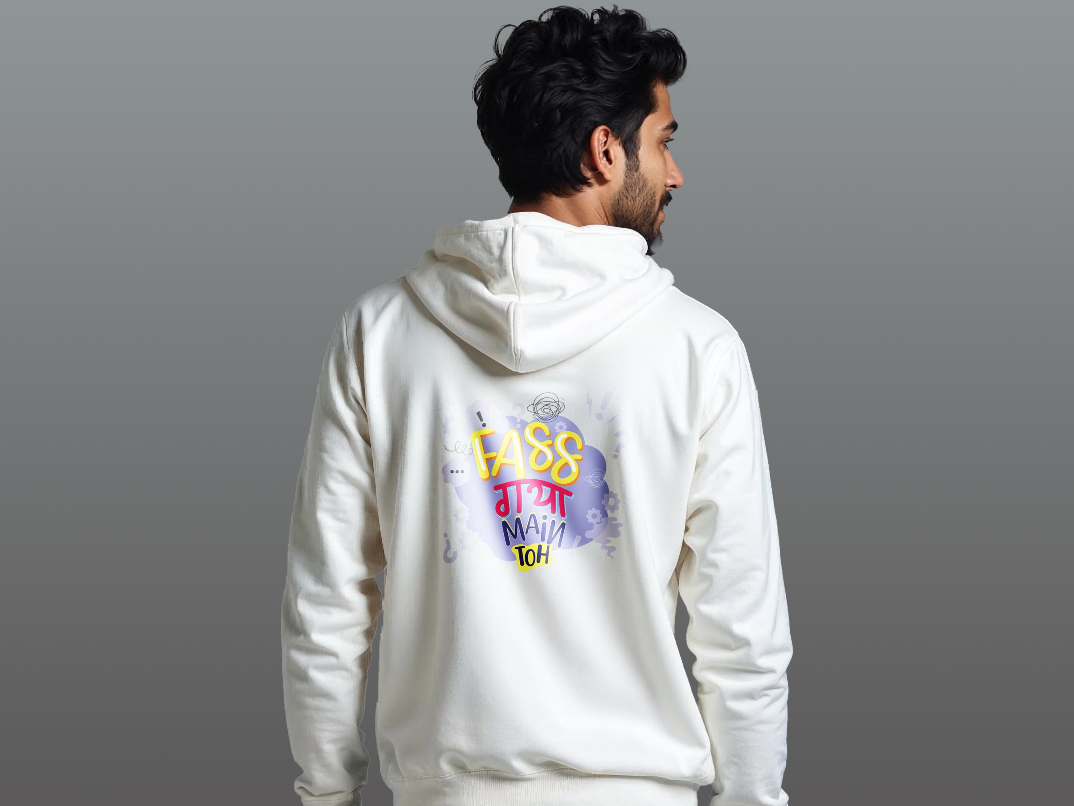 TMKOC White Cotton Regular Fit Hoodies for Men FASS GAYA MAIN TOH