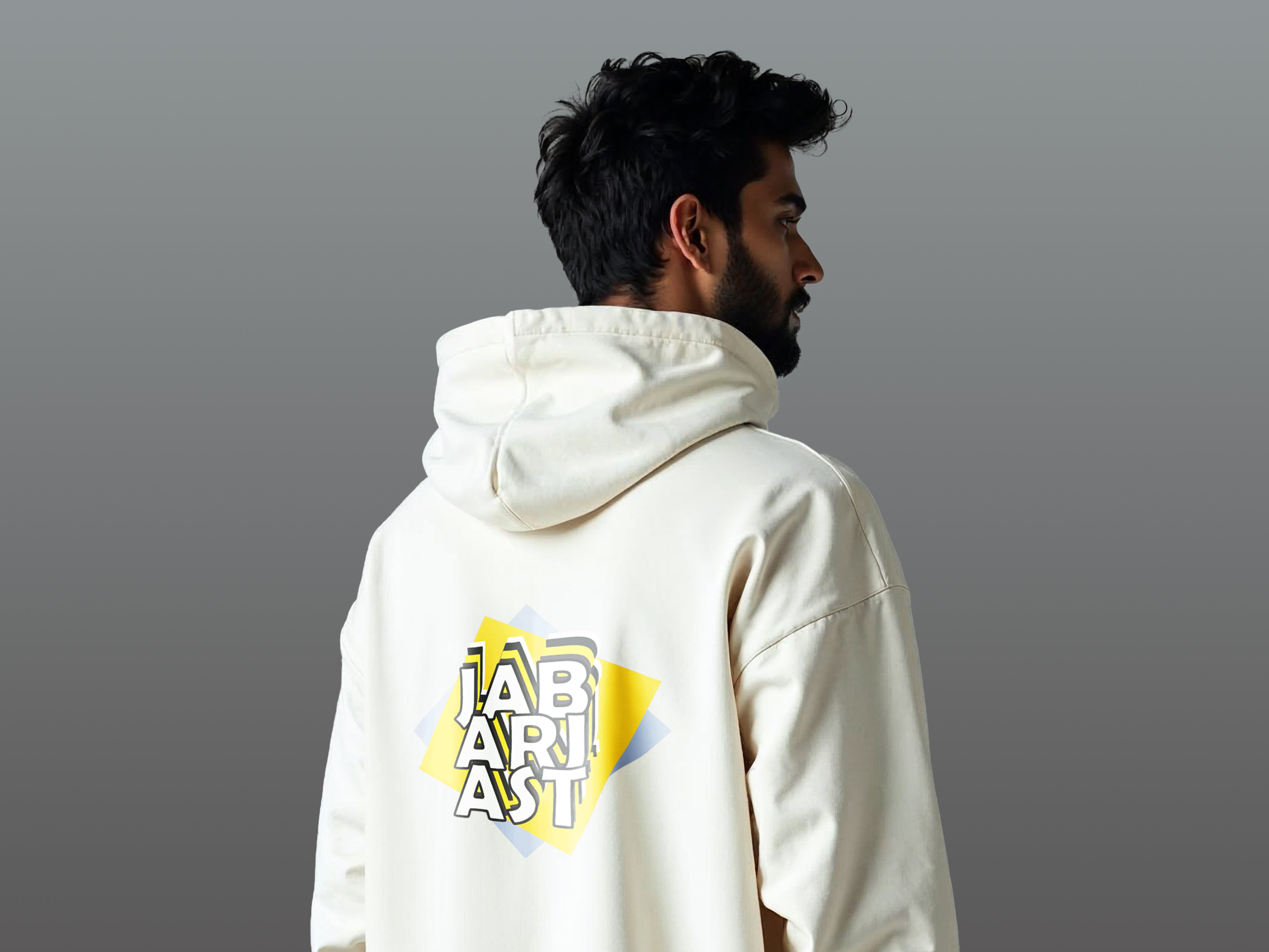 TMKOC Men Off-White Oversized Hoodies Cotton 350 GSM Long Sleeve JABARJAST