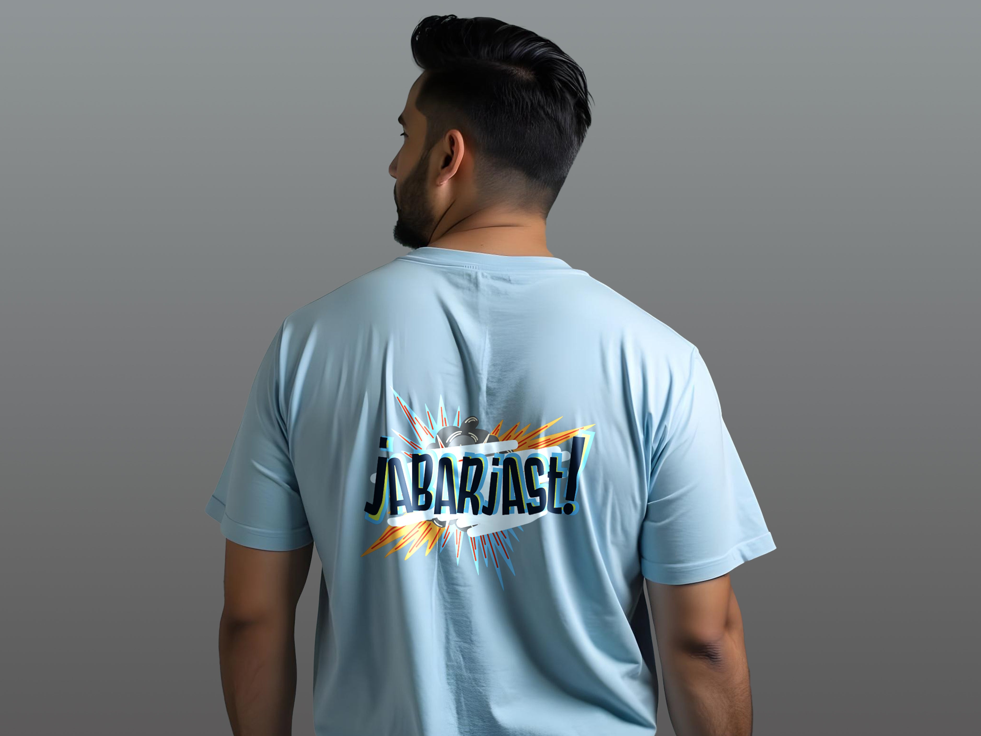 TMKOC Blue Plus Size Men's Regular Fit Round Round Neck T-shirt JABARJAST