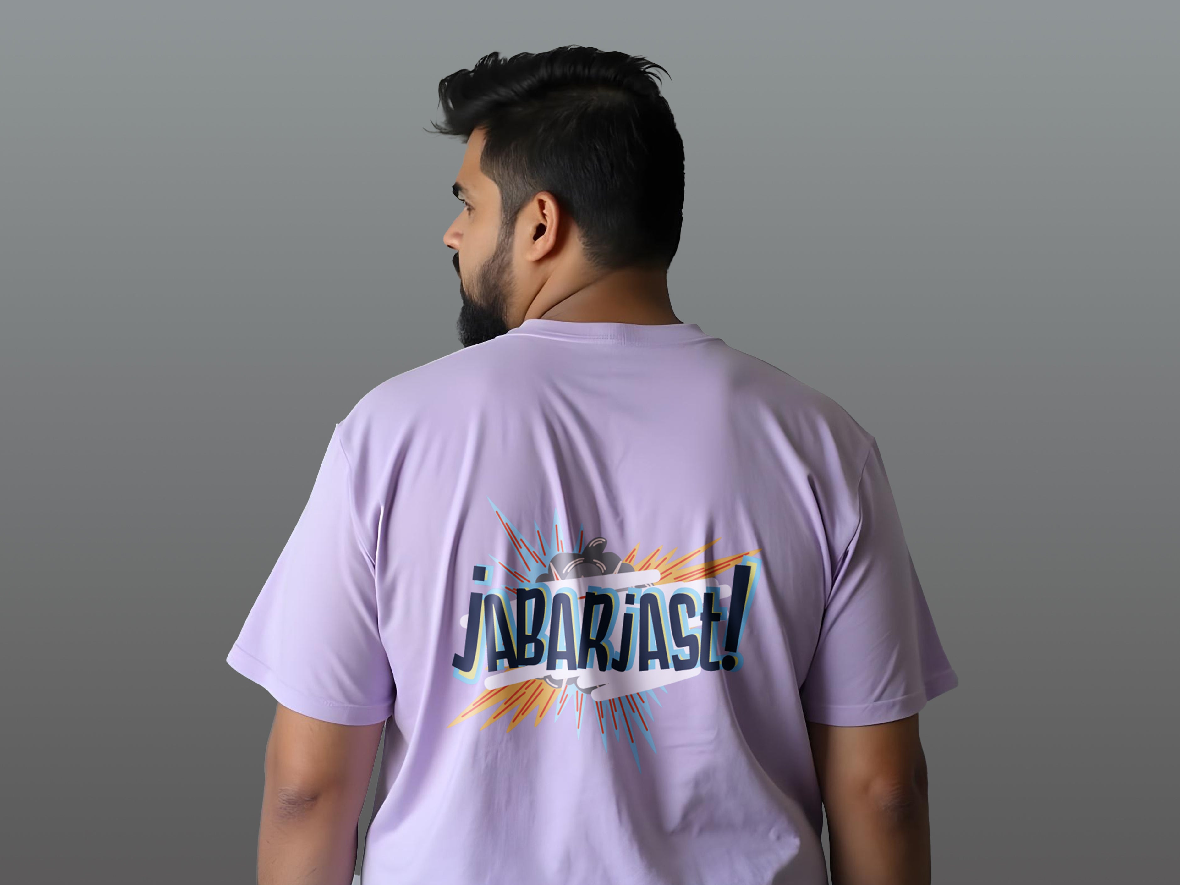 TMKOC Plus Size Men's Regular Fit Round Neck Lavender T-shirt JABARJAST