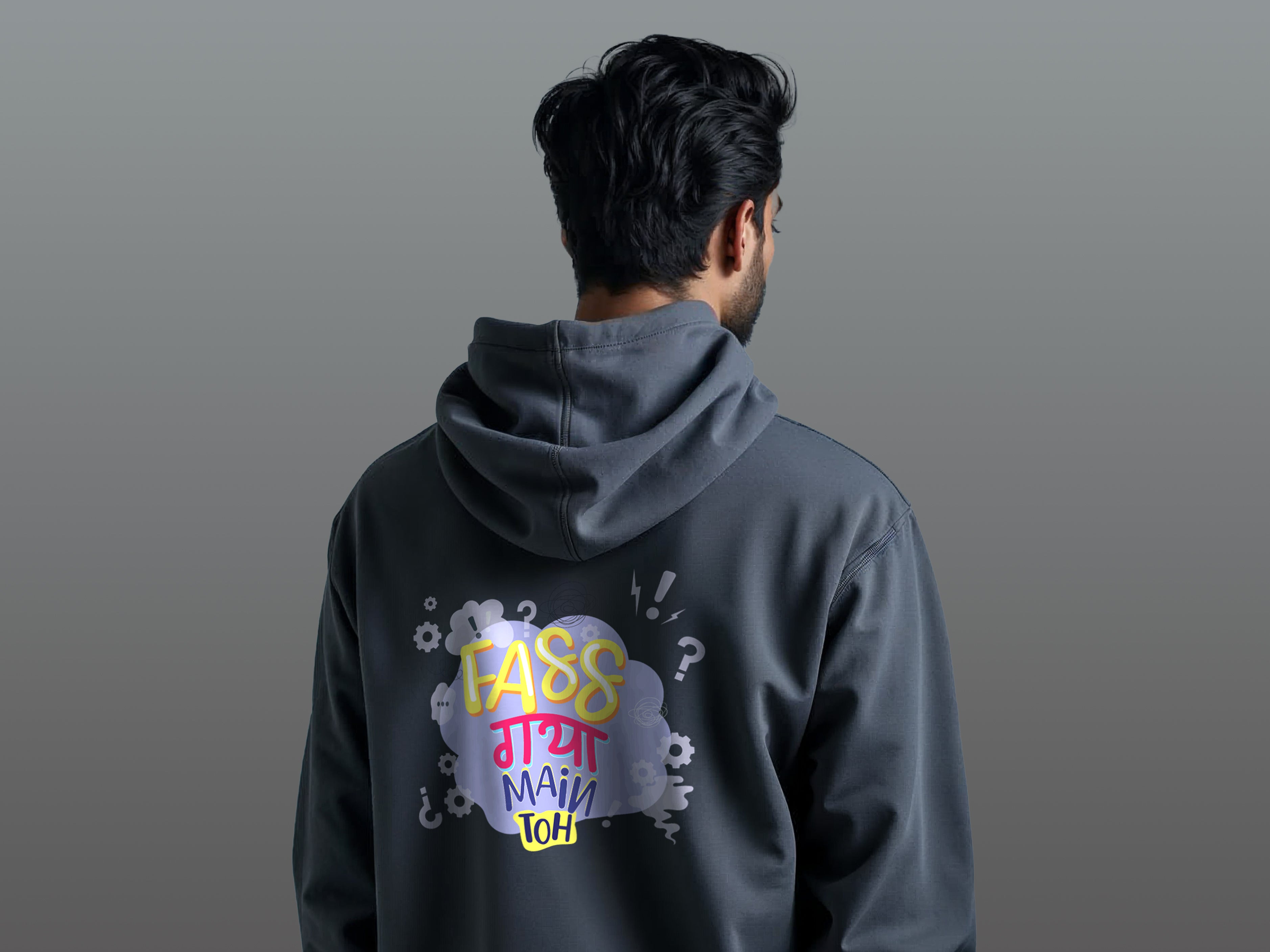 TMKOC Men Oversized Hoodies Cotton 350 GSM Long Sleeve Grey Color FASS GAYA MAIN TOH