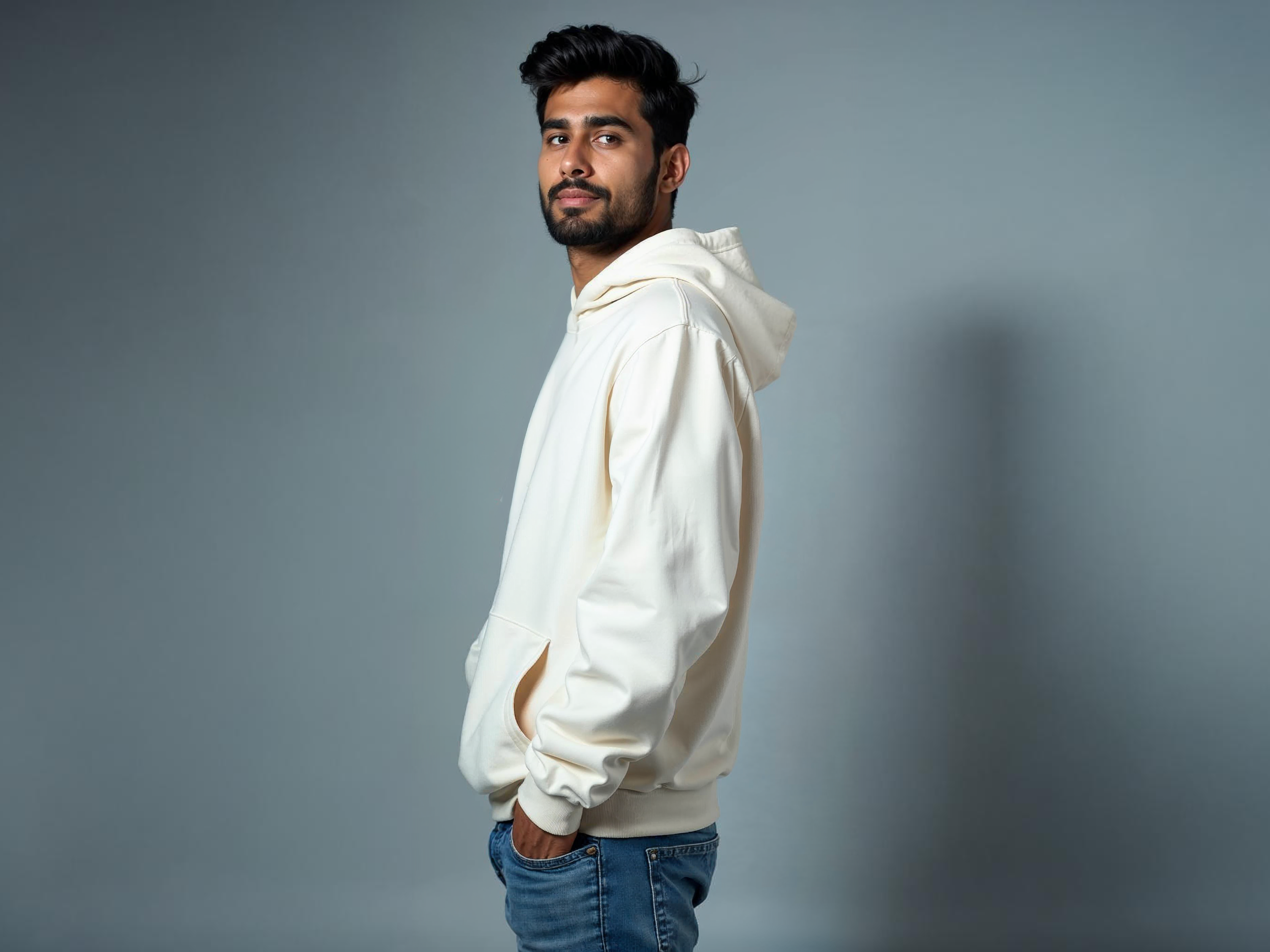 TMKOC Men Off-White Oversized Hoodies Cotton 350 GSM Long Sleeve