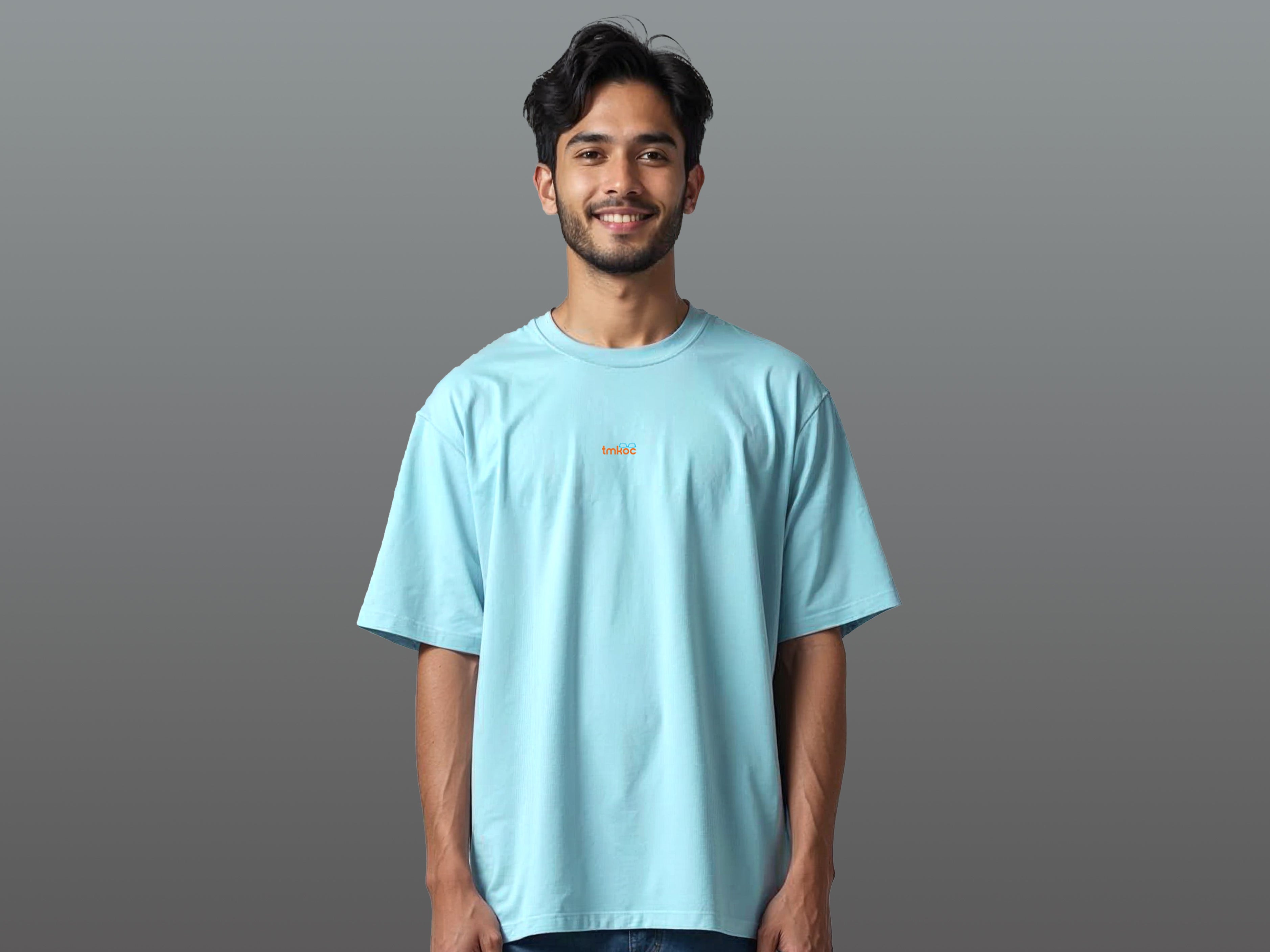 TMKOC Oversized Printed Blue T-Shirts