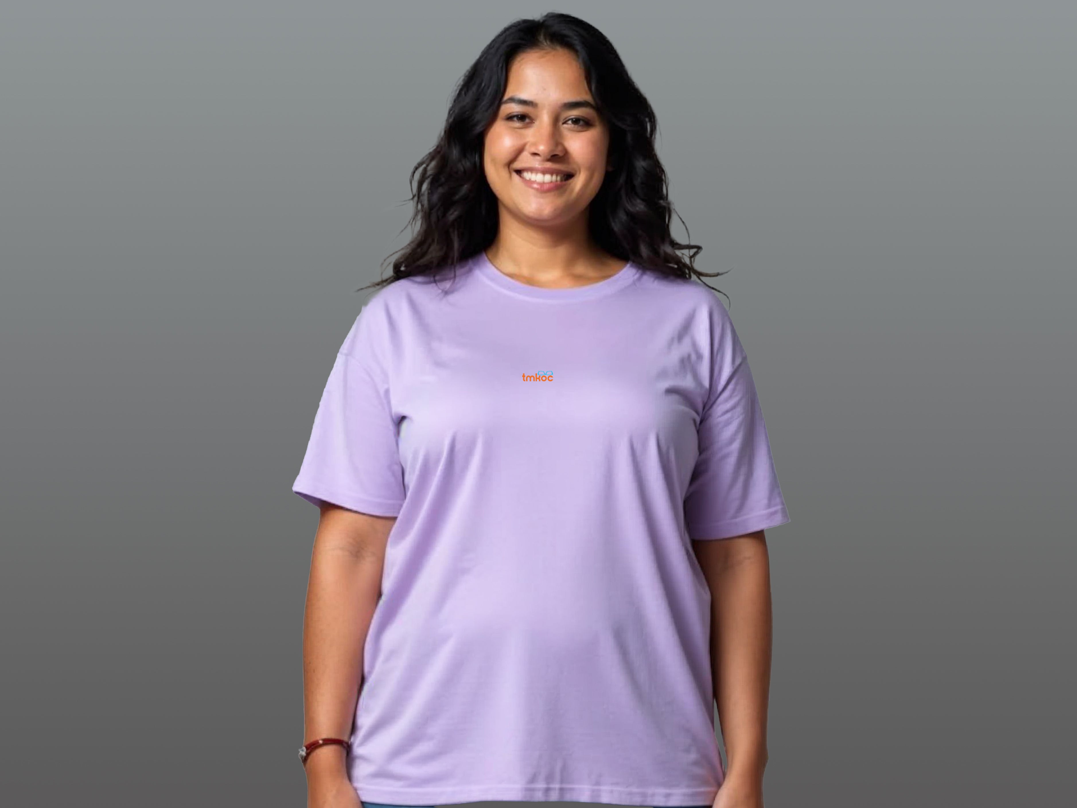 TMKOC Lavender Printed Round Neck Plus Size T-shirts