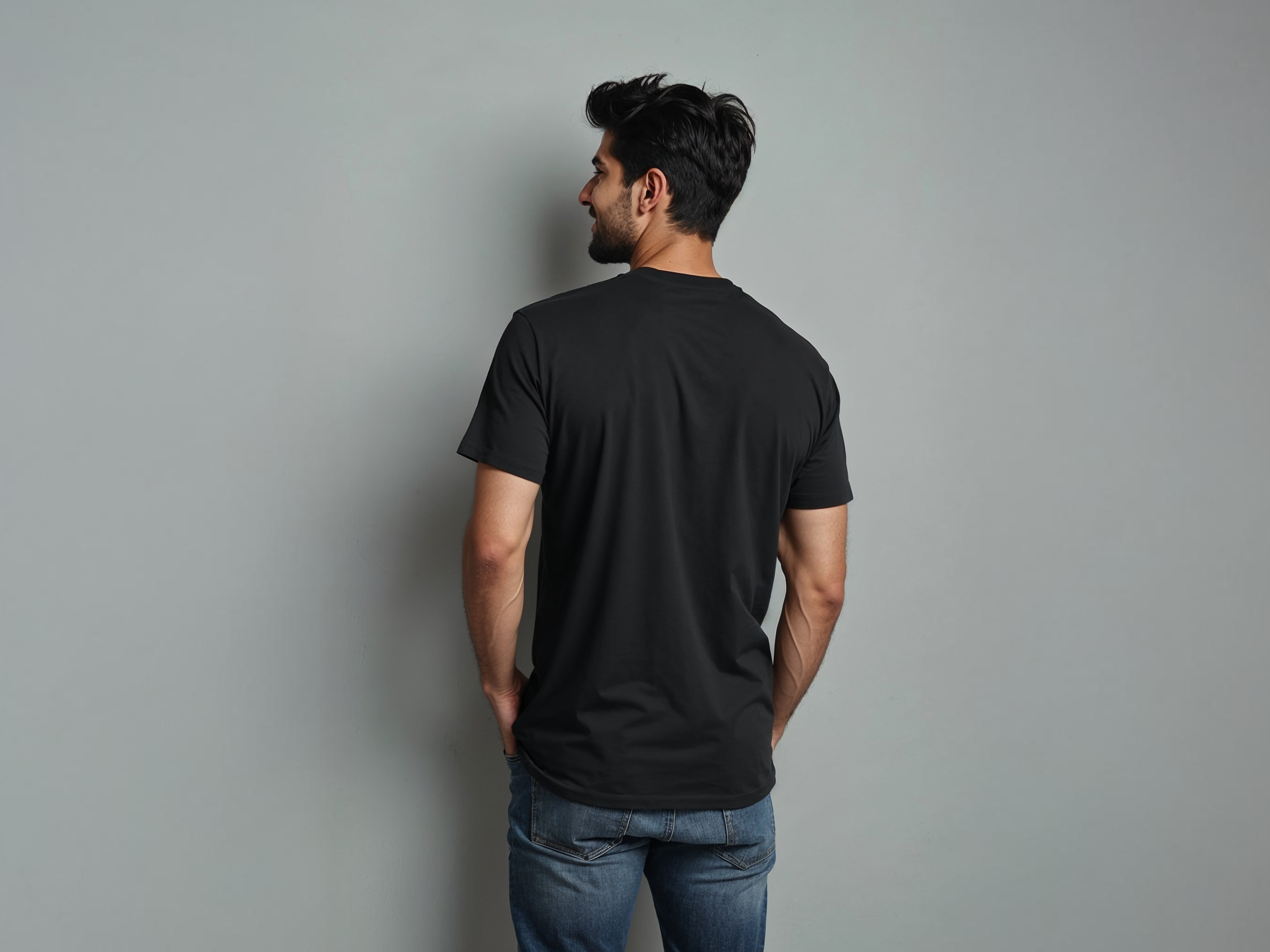 TMKOC Regular Fit Black Front Printed T-Shirts