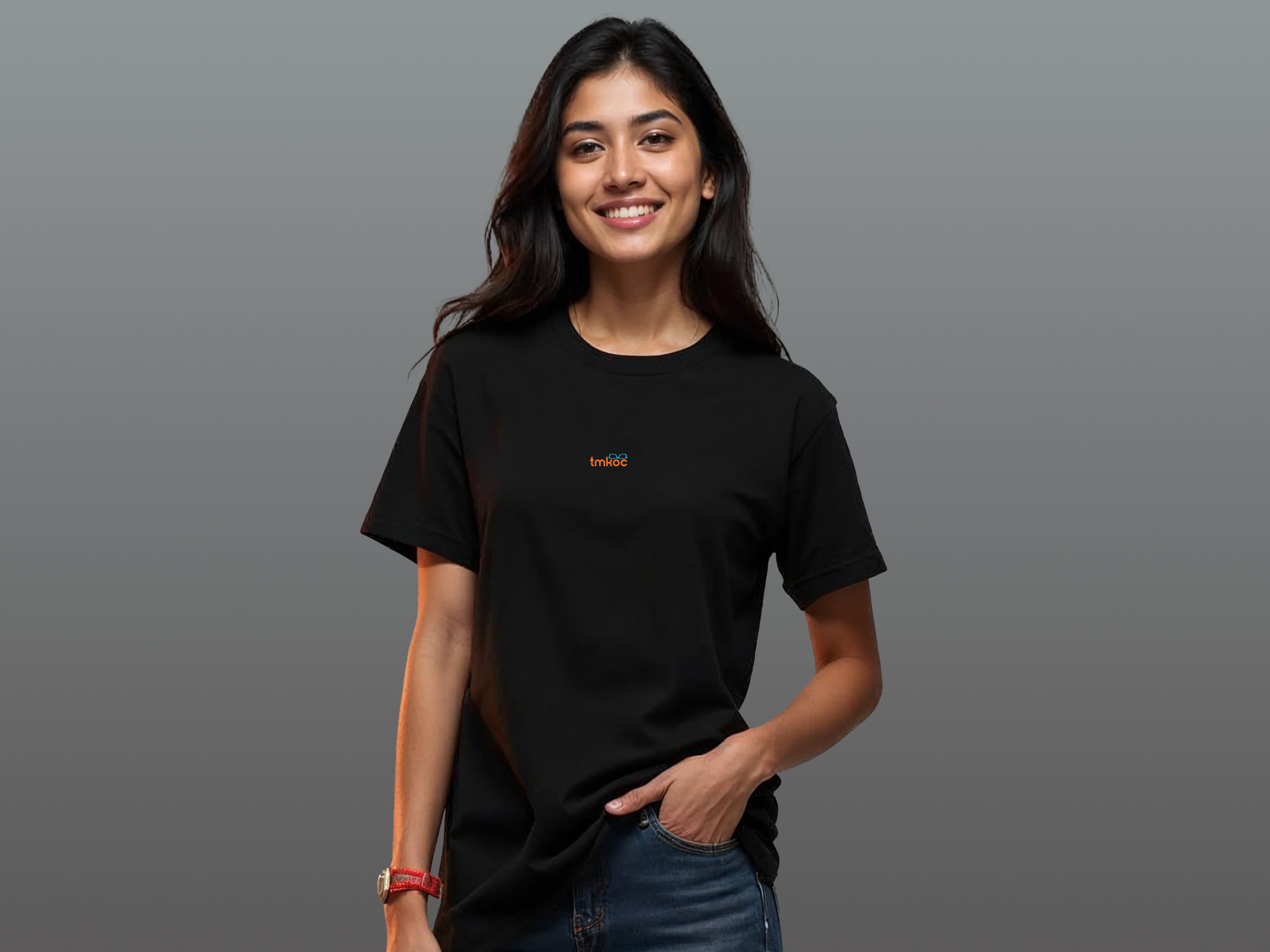 TMKOC Regular Fit Back Printed Black T-Shirts