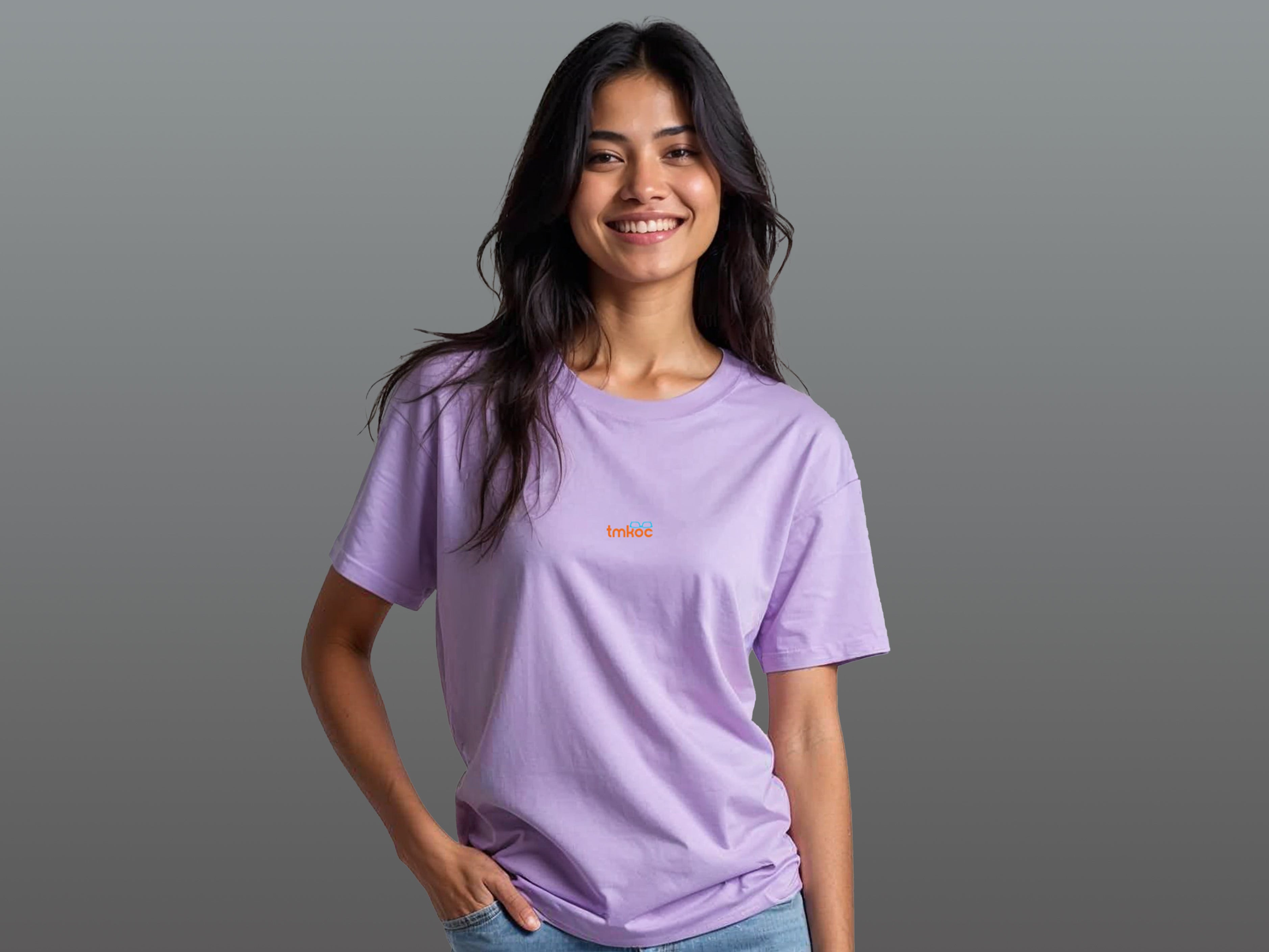 TMKOC Printed Lavender T-Shirts For Women