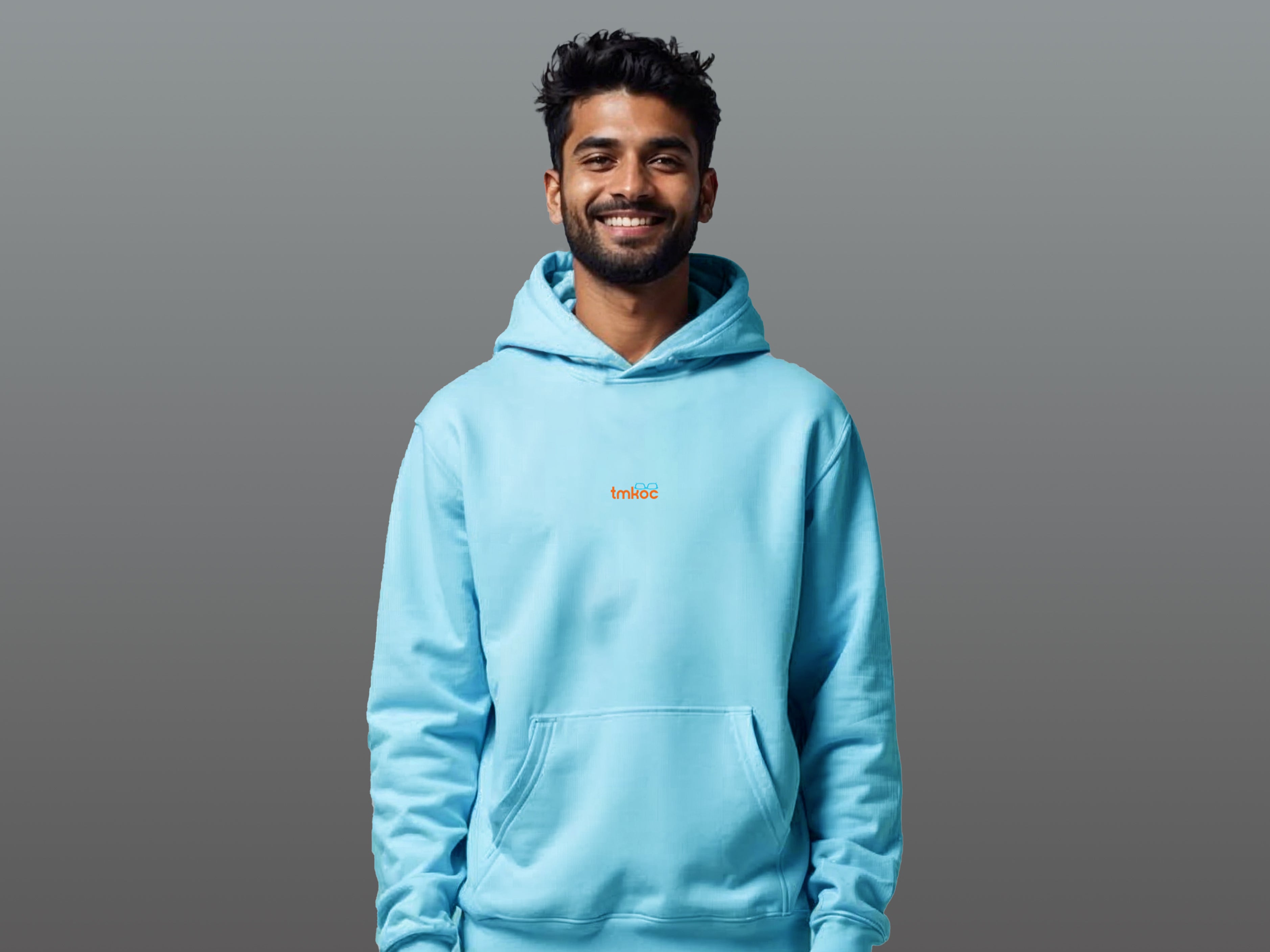 TMKOC Regular Fit Blue Cotton Hoodies for Men