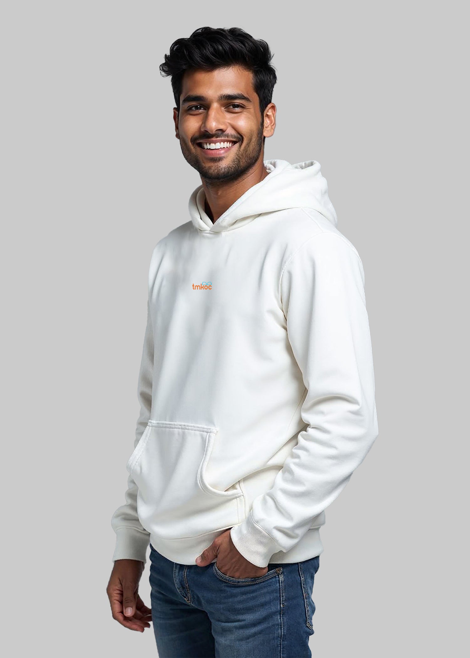 TMKOC White Cotton Regular Fit Hoodies for Men FASS GAYA MAIN TOH