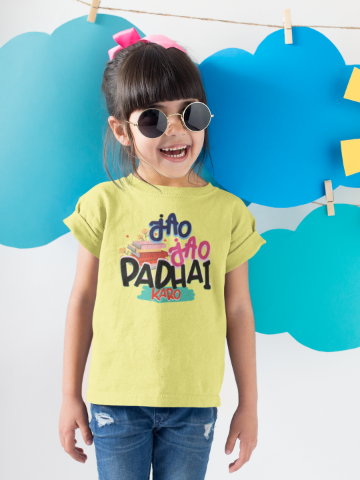 TMKOC Kids Yellow Regular Fit Printed T-Shirts