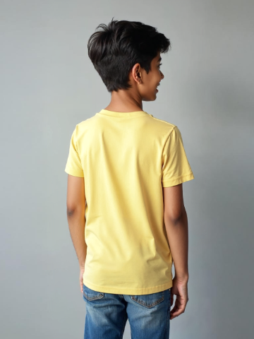 TMKOC Kids Yellow Regular Fit Printed T-Shirts