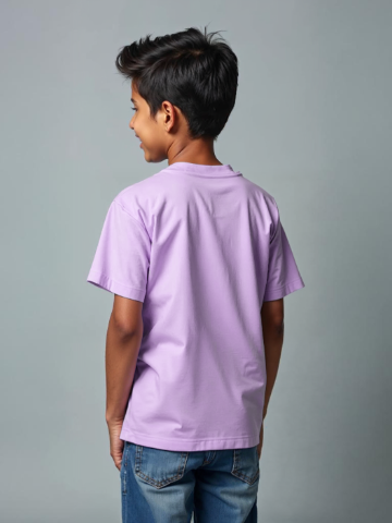 TMKOC Kids Lavender Regular Fit Printed T-Shirts