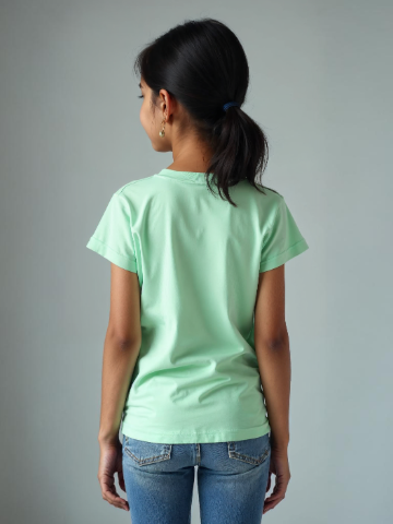 TMKOC Kids Pistal Green Color Regular Fit Printed T-Shirts